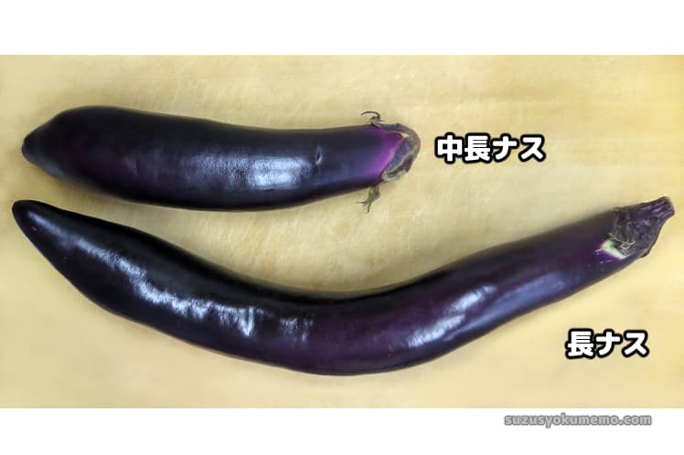 中長ナスと長ナス比較