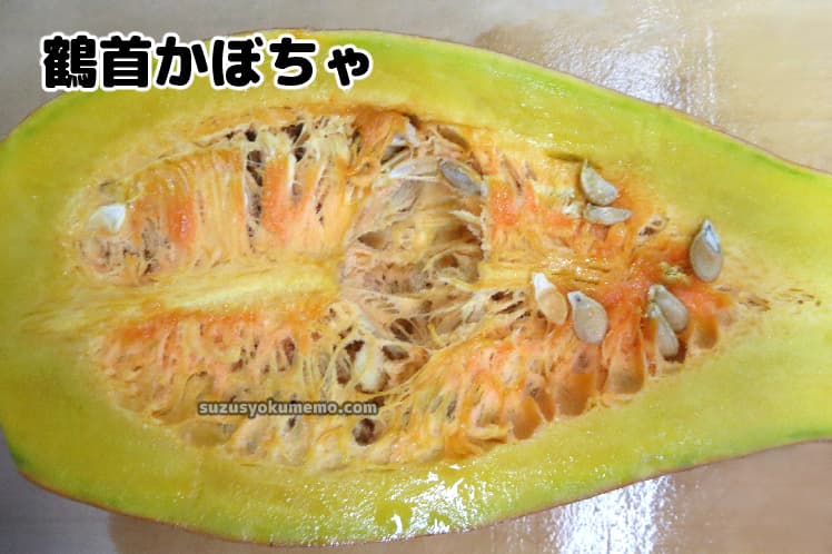 鶴首かぼちゃの断面